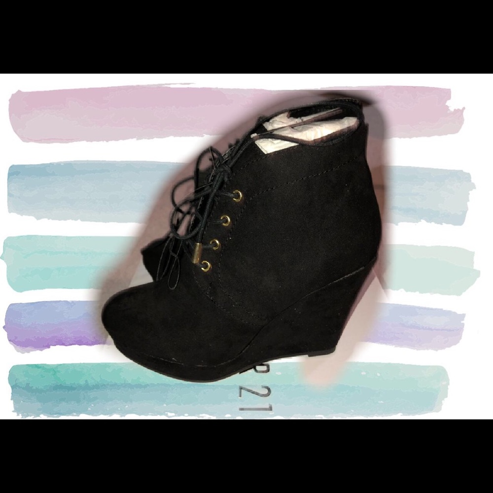 Faux Suede F21 Wedge Bootie